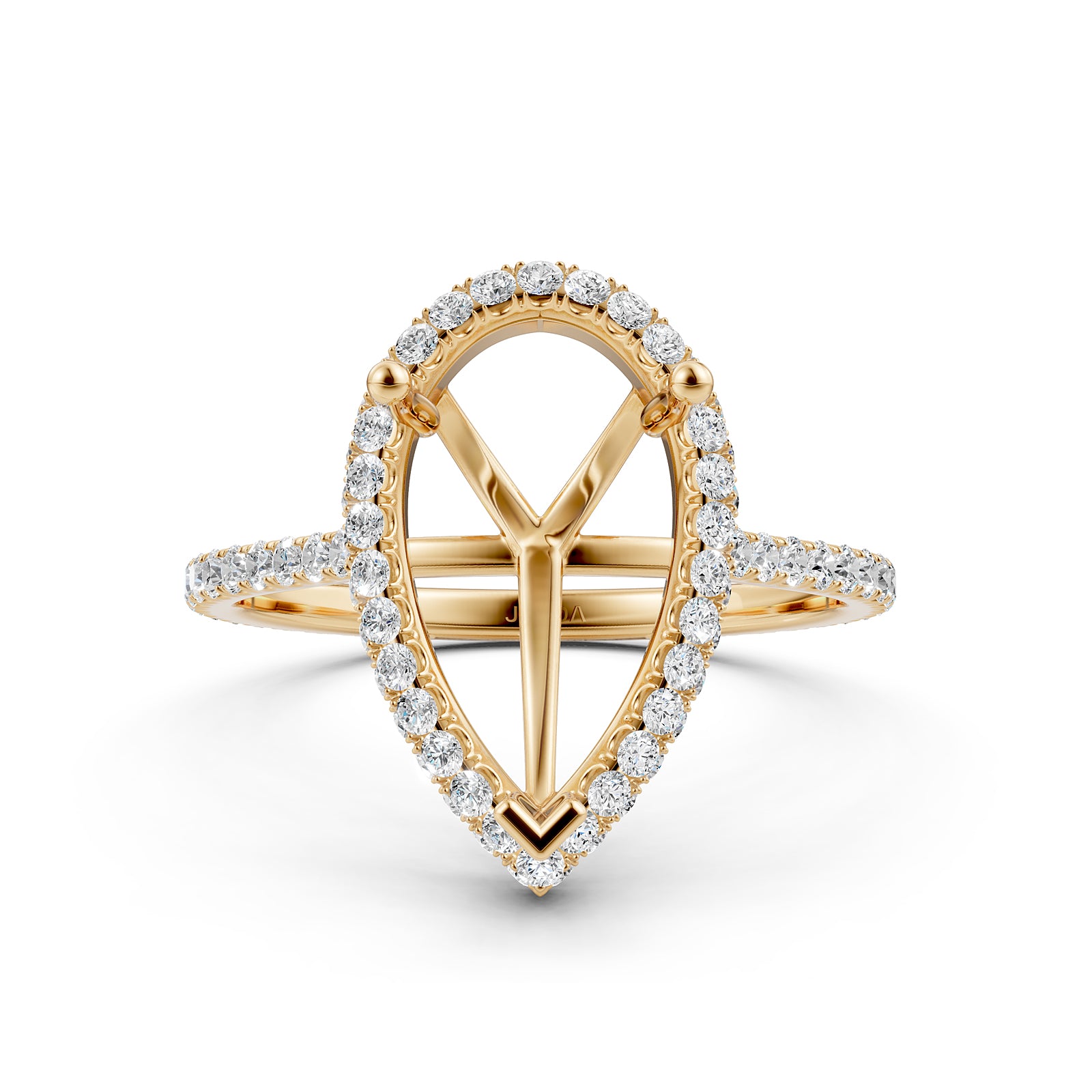 Double Halo Semi Mount Lab Grown Diamond Engagement Ring 0.53 Ct.